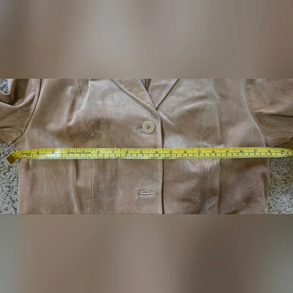 NWT Halston Studio Suede Leather Long Jacket Size S Color Caramel - Picture 12 of 12